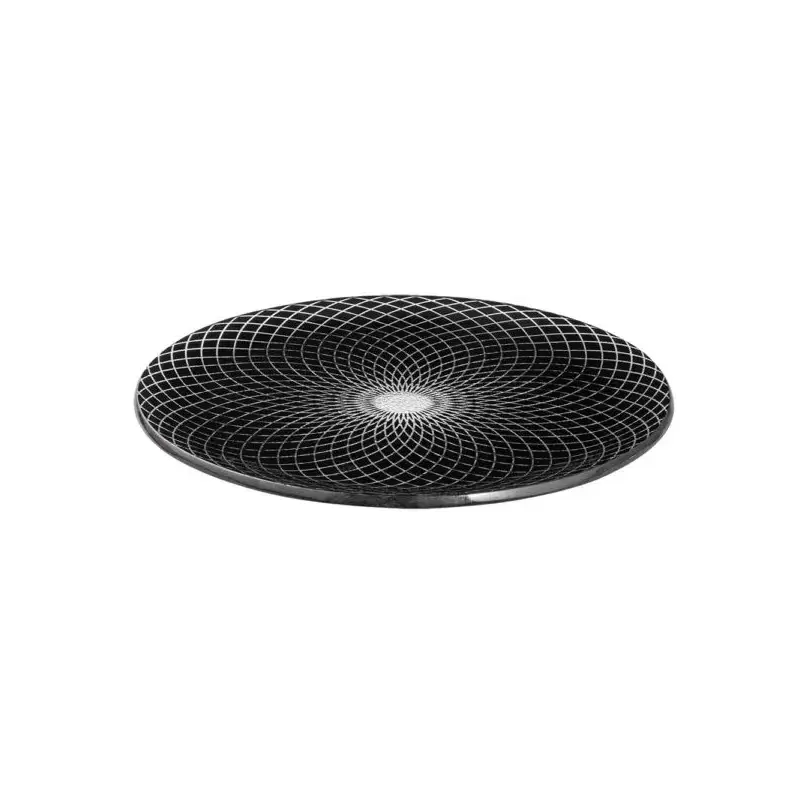 Rosseto GLS037B Rosseto Spiro Black 13" Round Handmade Glass Platte...