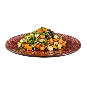 Rosseto GLS038C Rosseto Foglia Cognac 13" Round Handmade Glass Plat...