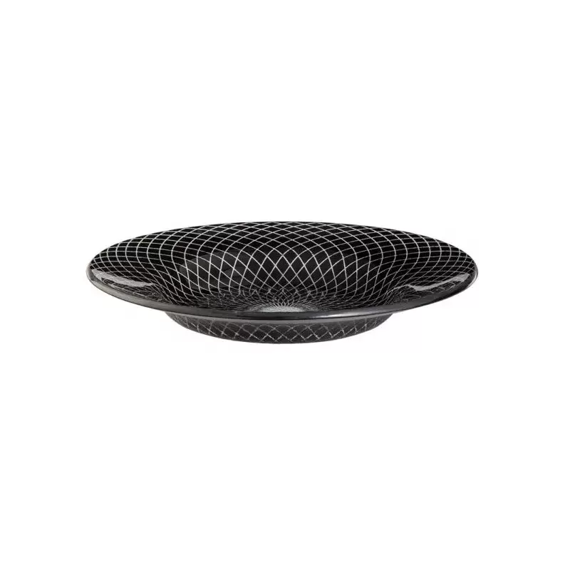 Rosseto GLS039B Rosseto Spiro Black 15.4" Round Wide Rim Handmade G...