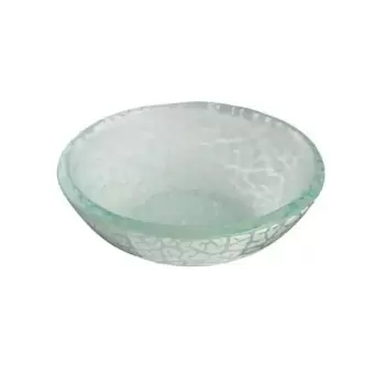 Rosseto GLS054W Rosseto Foglia White Mini Round Shallow Handmade Gl...