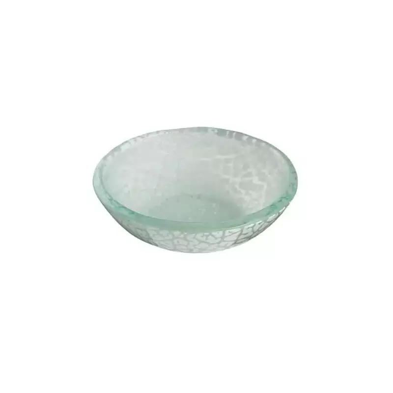 Rosseto GLS054W Rosseto Foglia White Mini Round Shallow Handmade Gl...