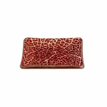 Rosseto GLS058C Rosseto Foglia Cognac Mini Square Handmade Glass Pl...