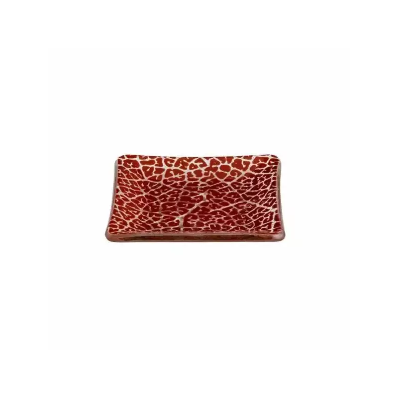 Rosseto GLS058C Rosseto Foglia Cognac Mini Square Handmade Glass Pl...