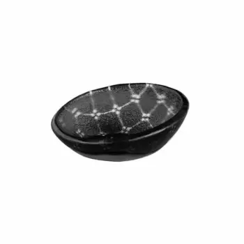 Rosseto GLS053B Rosseto Zenit Black Mini Round Shallow Handmade Gla...