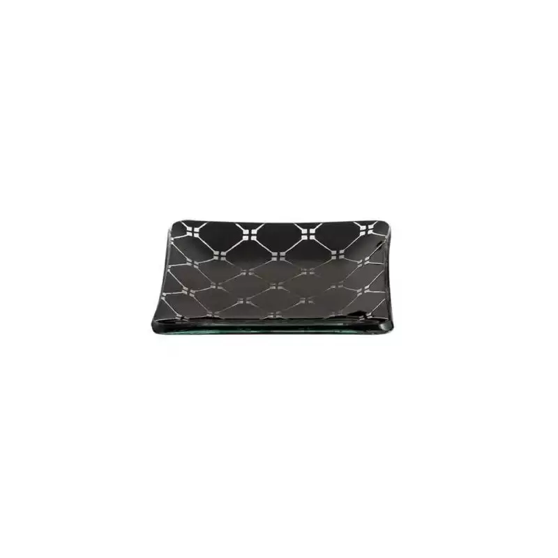 Rosseto GLS057B Rosseto Zenit Black Mini Square Handmade Glass Plat...