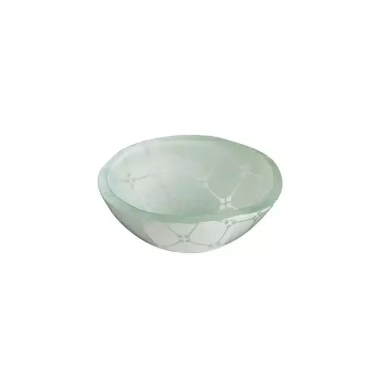 Rosseto GLS055W Rosseto Zenit White Mini Round Deep Handmade Glass ...