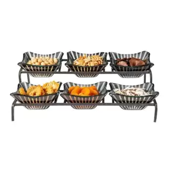 Rosseto GST04BFP Rosseto 2 Level Blk Metal Flat Packed Condiment St...