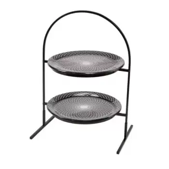 Rosseto GST08BFP Rosseto 2 Level Round Black Metal Flat Packed Stan...