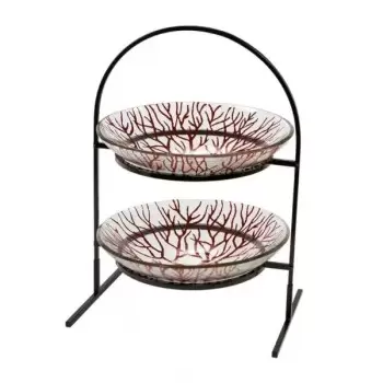 Rosseto GST08CFP Rosseto 2 Level Round Black Metal Flat Packed Stan...