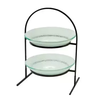 Rosseto GST08WFP Rosseto 2 Level Round Black Metal Flat Packed Stan...