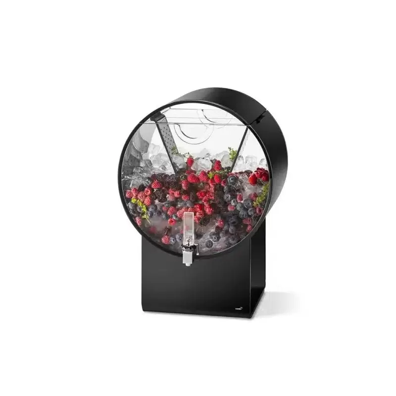 Rosseto LD183 Rosseto Lucid Barrel 5 Gal. Black Acrylic Beverage Di...