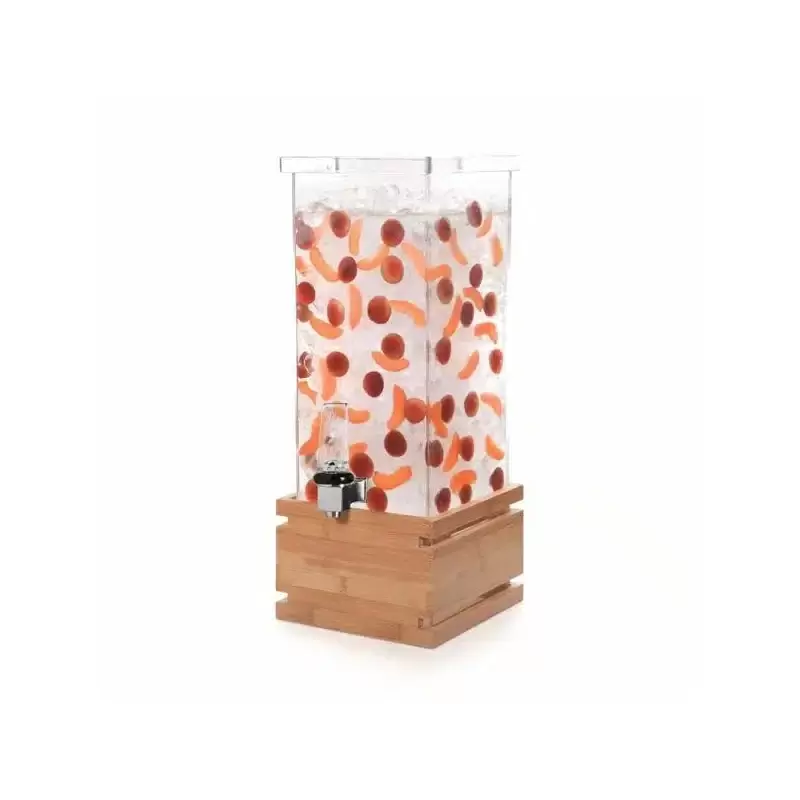 Rosseto LD131 Rosseto Square 4 Gal. Beverage Dispenser with Bamboo ...
