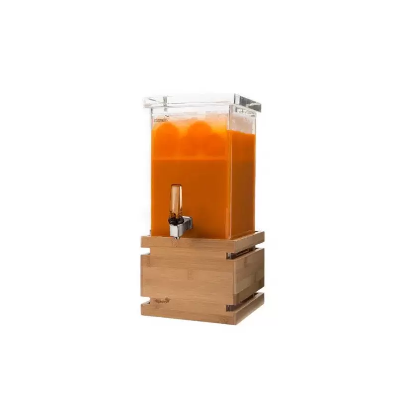 Rosseto LD116 Rosseto Square 1 Gal. Beverage Dispenser with Bamboo ...