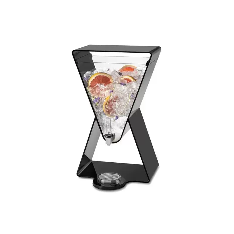 Rosseto LD185 Rosseto Lucid Prism 3 Gal. Black Acrylic Beverage Dis...