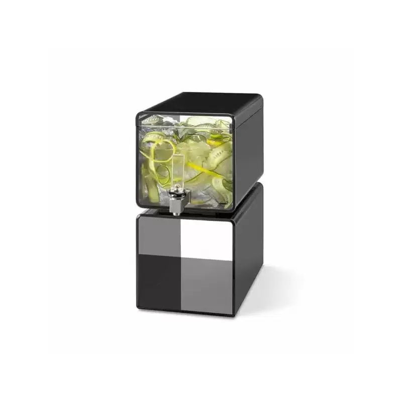 Rosseto LD188 Rosseto Lucid Cuboid 2 Gal. Black Acrylic Beverage Di...