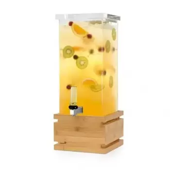 Rosseto LD195 Rosseto Square 3 Gal. Beverage Dispenser with Bamboo ...
