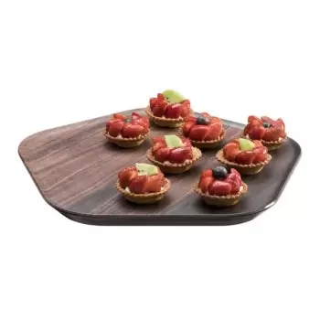 Rosseto MEL028 Rosseto Forme' Melamine Polygon Walnut Tray (Set of ...