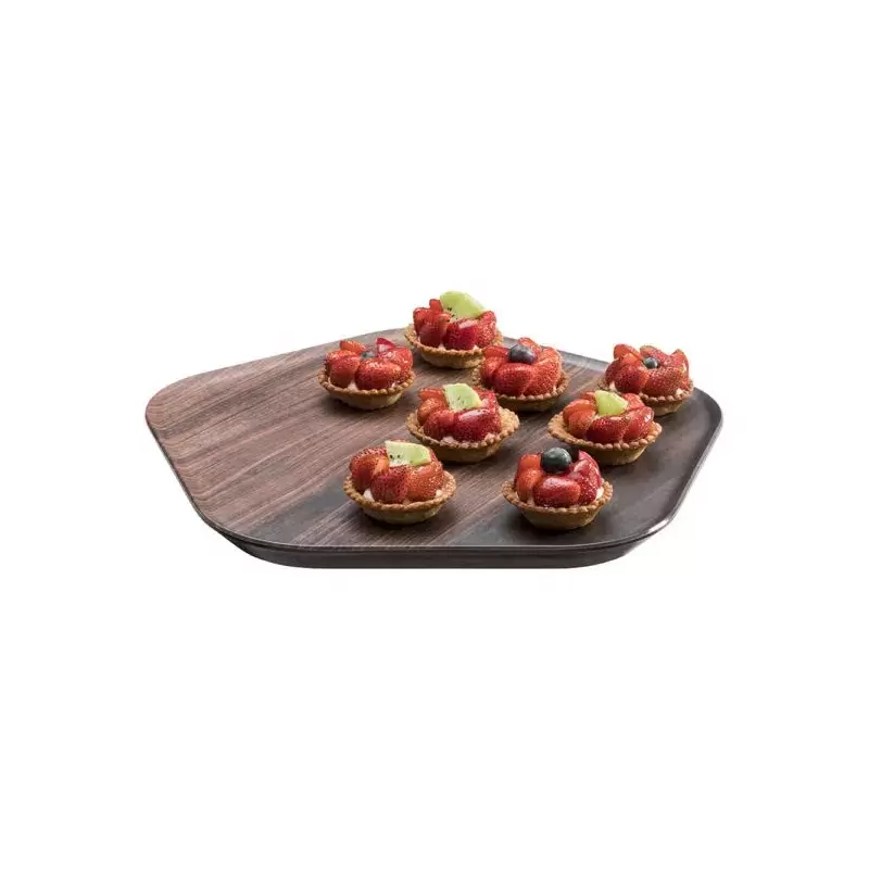 Rosseto MEL028 Rosseto Forme' Melamine Polygon Walnut Tray (Set of ...