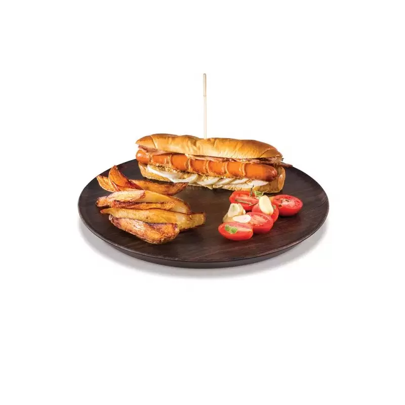 Rosseto MEL029 Rosseto Forme' Melamine Round Walnut Tray (Set of 3 ...