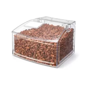 Rosseto SA130 Rosseto Clear 1.5 Gal. Wide Scoop Bin with Rounded Ba...