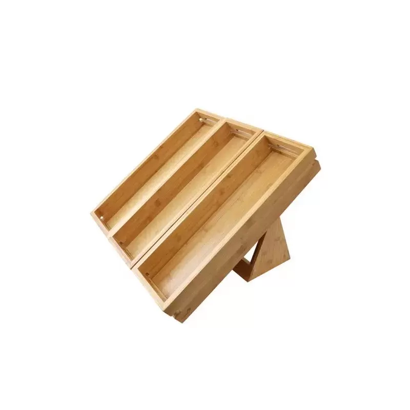 Rosseto SB113 Rosseto Natura Bamboo 3 Medium Trays & Stand Set (4 p...