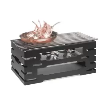 Rosseto SK032 Rosseto Multi-Chef 10" Black Matte Warmer Kit with Gr...