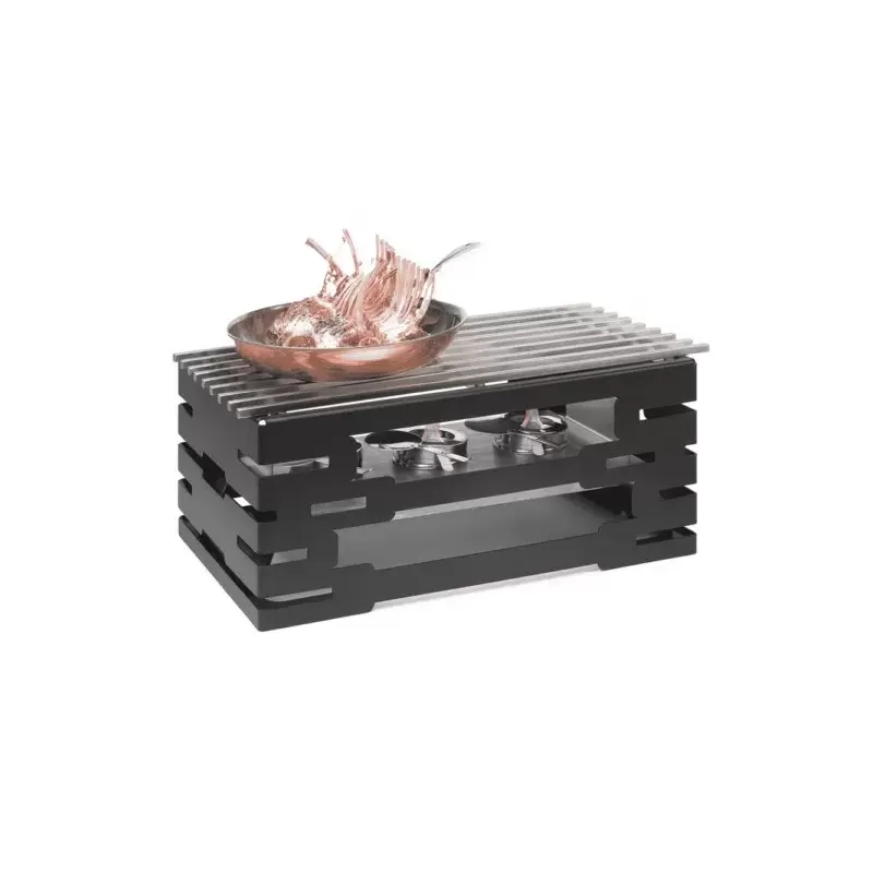Rosseto SK032 Rosseto Multi-Chef 10" Black Matte Warmer Kit with Gr...
