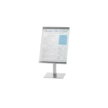 Cal-Mil One By One Silver Metal Magnetic Sign Display - 8 1/2" x 11" x 15"