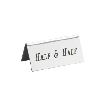 Cal-Mil Silver Half & Half Beverage Tent - 3" x 1" x 1 1/2"