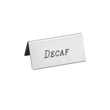 Cal-Mil Silver Decaf Beverage Tent - 3" x 1" x 1 1/2"