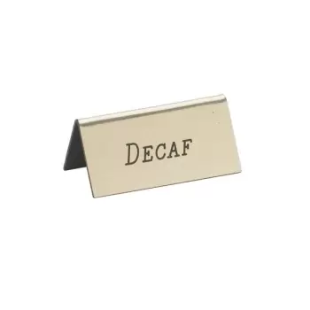 Cal-Mil Gold Decaf Beverage Tent - 3" x 1" x 1 1/2"
