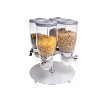 Cal-Mil Turn N Serve Platinum Rotating 3.5 Liter - 4 Canister Cereal Dispenser