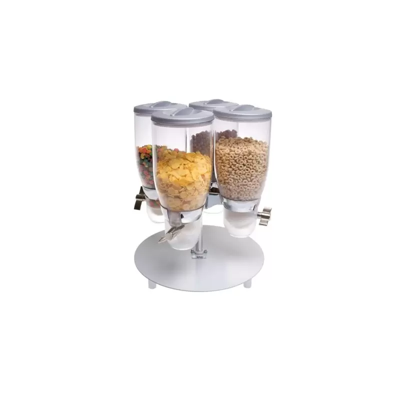 Cal-Mil Turn N Serve Platinum Rotating 3.5 Liter - 4 Canister Cereal Dispenser Cal-Mil Turn N Serve Platinum Rotating 3.5 Liter - 4 Canister Cereal Dispenser