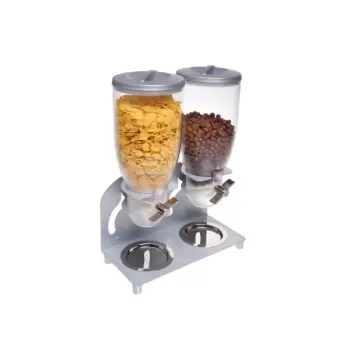 Cal-Mil Turn N Serve Platinum 3.5 Liter Double Canister Cereal Dispenser