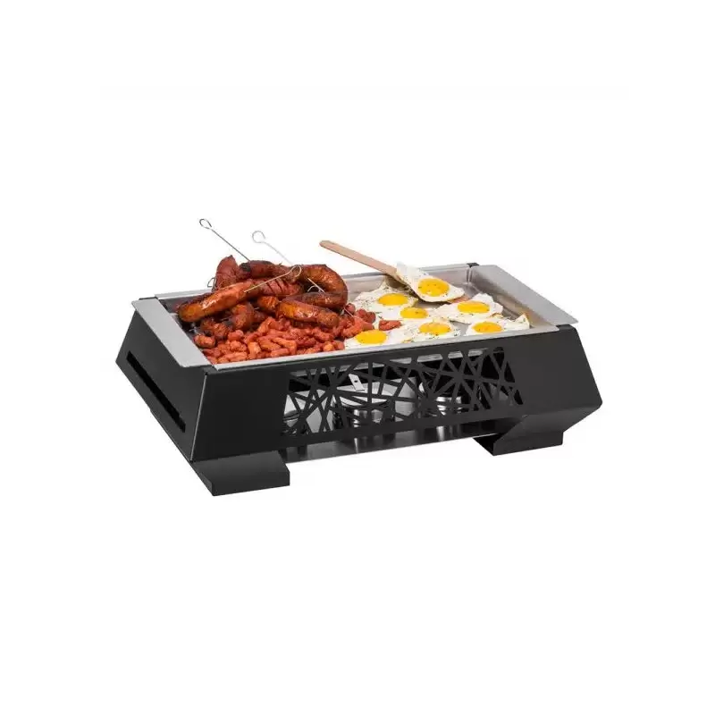 Rosseto SM384 Rosseto GEO Multi-Chef 7" Black Warmer with 3 Fuel Ho...