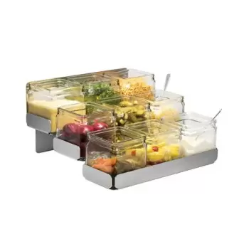 Rosseto SM323 Rosseto 3 Level Stainless Steel Condiment Station wit...