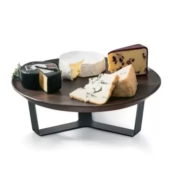 Rosseto SM287 Rosseto Forme’ Melamine Round Walnut Tray with Three ...