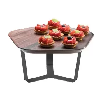 Rosseto SM286 Rosseto Forme’ Melamine Polygon Walnut Tray with Thre...