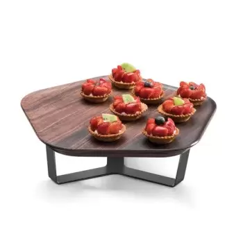 Rosseto SM285 Rosseto Forme’ Melamine Polygon Walnut Tray with Thre...