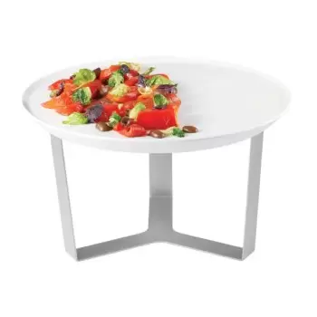 Rosseto SM279 Rosseto Forme’ Melamine Round White Tray with Three L...