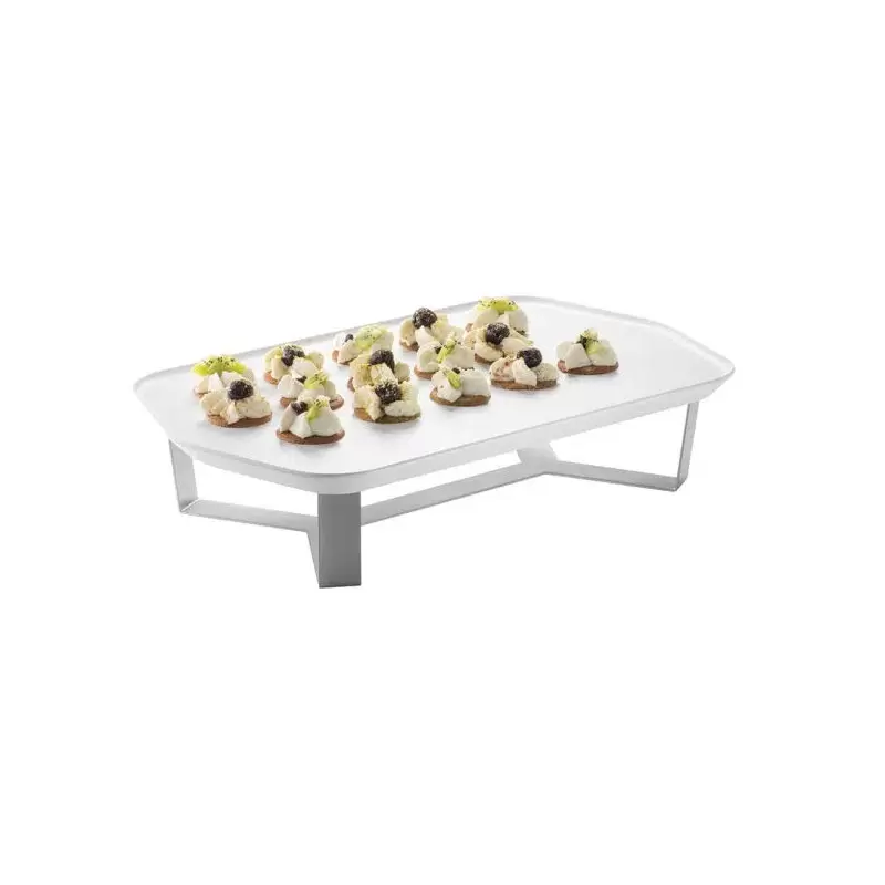 Rosseto SM271 Rosseto Forme’ Melamine Rectangle White Tray with Fou...