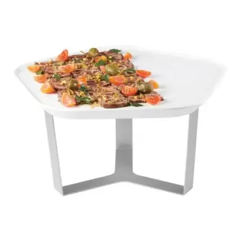 Rosseto SM270 Rosseto Forme’ Melamine Polygon White Tray with Three...