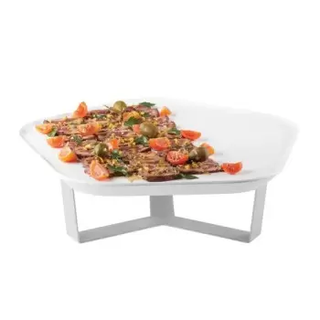Rosseto SM269 Rosseto Forme’ Melamine Polygon White Tray with Three...