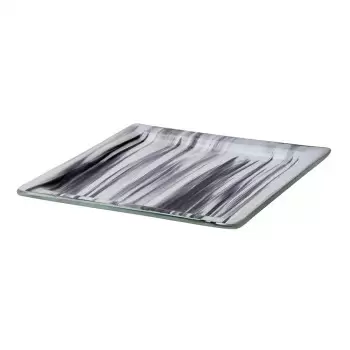 Rosseto GLS060BW Rosseto Aroma Black & White Square Platter with Ri...