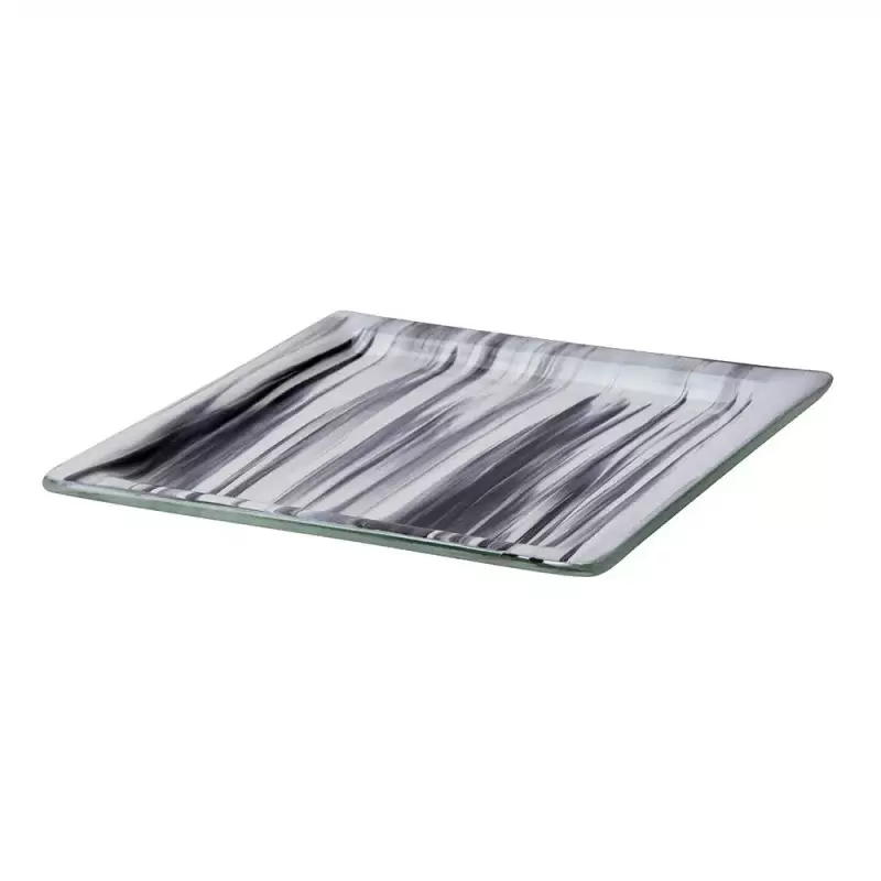 Rosseto GLS060BW Rosseto Aroma Black & White Square Platter with Ri...