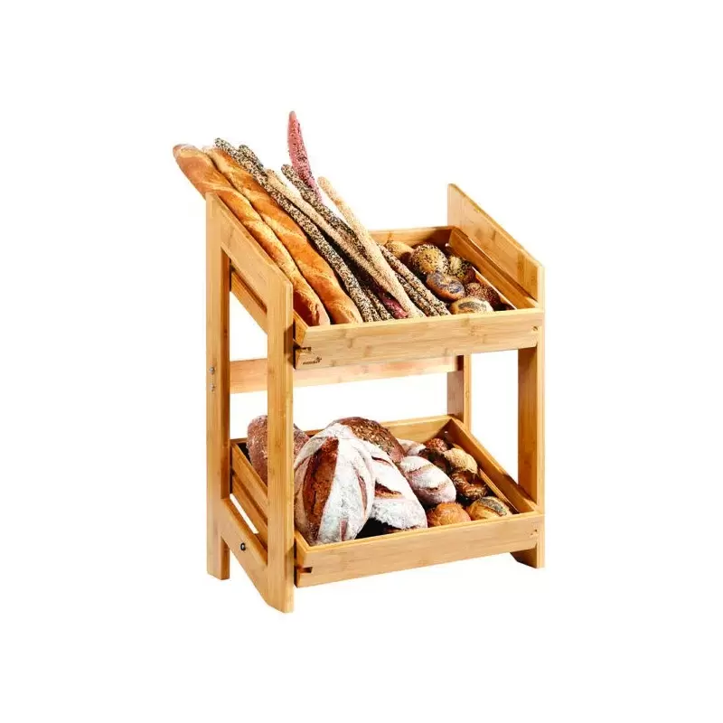 Rosseto BD136 Rosseto Natura Bamboo Bread Stand with 2 Bamboo Trays...