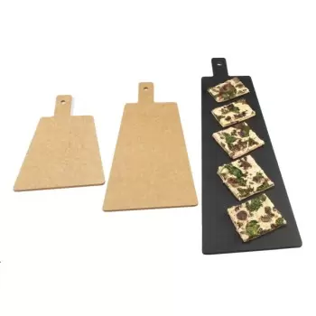 Cal-Mil Natural Round Edge Rectangular Flat Bread Serving Board - 12" x 6" x 1/4"