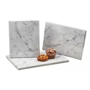 Cal-Mil Carrara Marble Melamine Serving Board - 12" x 7" x 1/2"