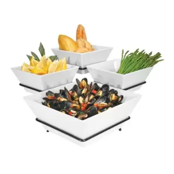 Cal-Mil Melamine 4 Bowl Square Display