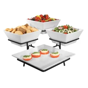 Cal-Mil Melamine Platter And Square Bowl Display